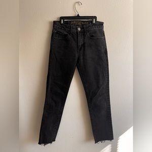 American Eagle Black Cropped Straight Leg Jeans Size 28 x 34